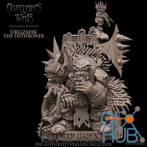 Black orc Warlord (Urgzahk the Dethroner) – 3D Print