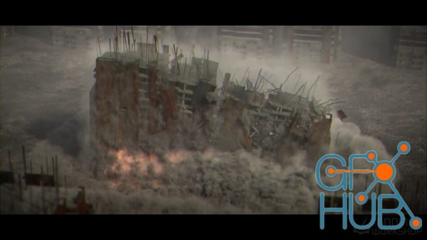 Controlled Building Demolition FX in Houdini