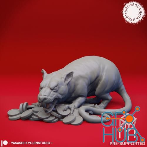 Maks the Giant Rat - Tabletop Miniature – 3D Print