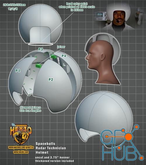 Spaceballs Radar Tech Helmete - Statue – 3D Print