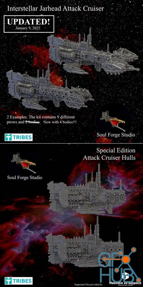 Interstellar Jarheads Attack Cruisers – 3D Print