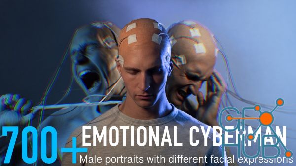 700+ Emotional cyberman. Male portraits with different facial expressions