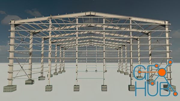 Revit 2022: Complete Steel Structure "Warehouse" Modeling
