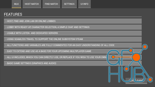 Unreal Engine – Multiplayer  Lobby Kit