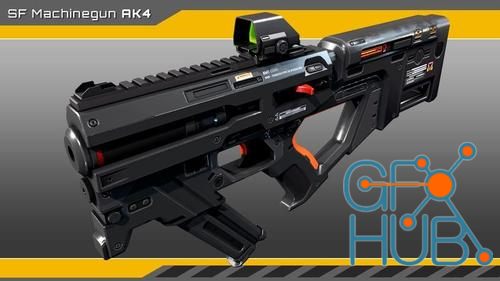 Unreal Engine – SciFi Machinegun AK4 Playable