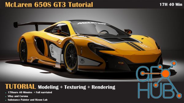 Mclaren 650s Gt3 Tutorial ( Modeling, Texturing, Lighting )