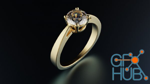 Engagement Ring 3D Design - Rhino - Zbrush - Keyshot