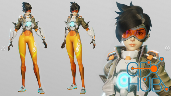 Tracer Character Modeling – Blender 3.1 – Full process videos and 3D models