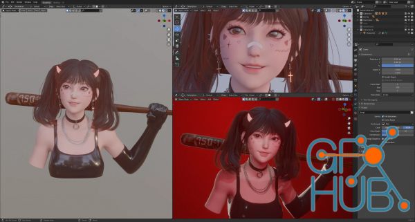 Blender - Cute Girl modeling - Full process