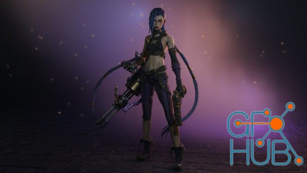 JinX modeling - Blender 3.0 - Full process video and 3D model