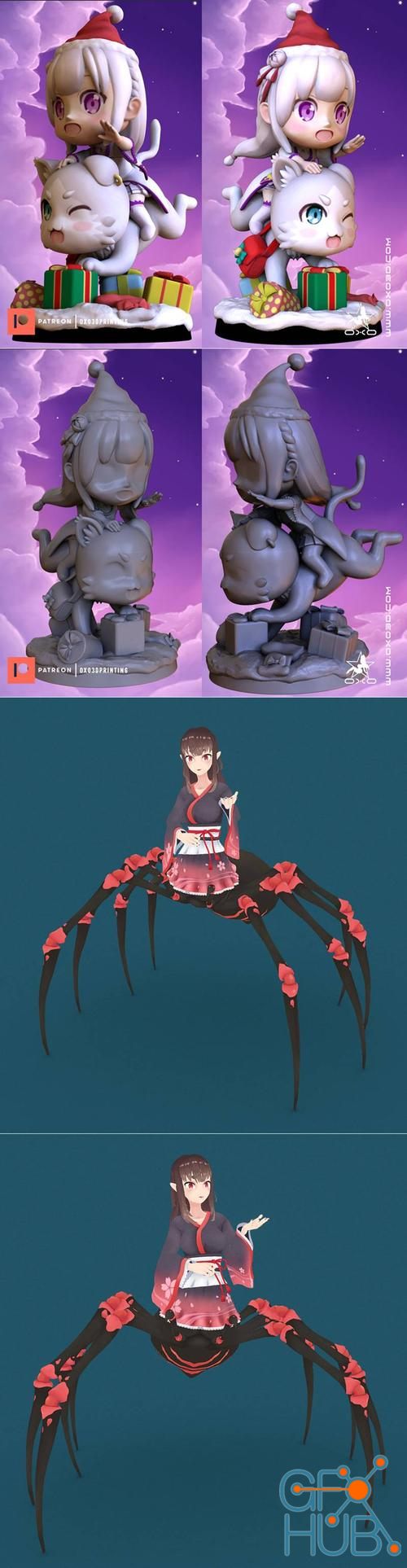Emilia Re Zero - Model Chibi and Monster Girl Arachne – 3D Print