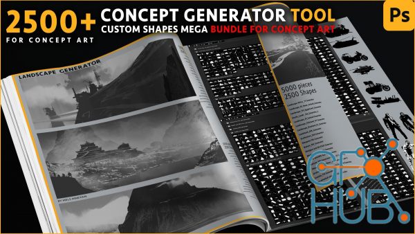 ArtStation – Concept Generator Tool [Custom shape Mega BUNDLE – 5200 pieces ] [Photoshop]