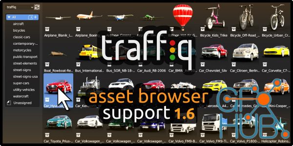 Blender Market – Car – Traffiq Library – Rigged Cars v1.6