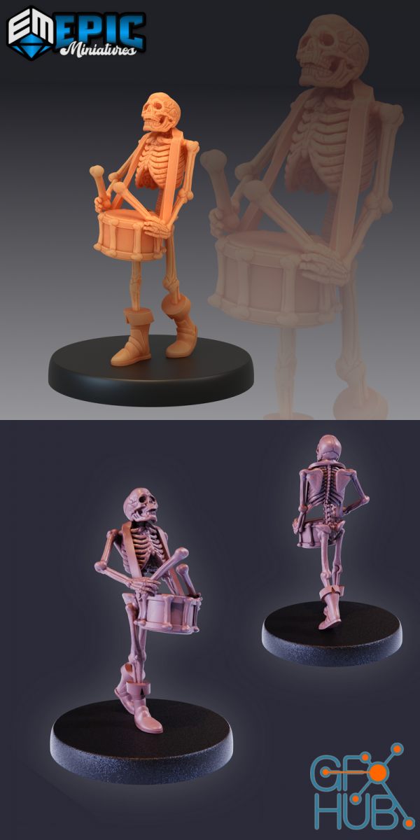 Skeleton Musician Drums