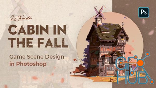 Wingfox – Game Scene Design in Photoshop – Cabin in the Fall