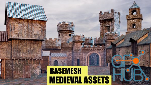 ArtStation – BaseMesh: 15 MEDIEVAL Assets+Texture Vol 2