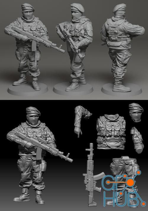 Albino Raven Soldier 02 – 3D Print