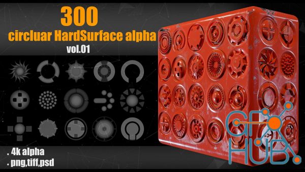 ArtStation – 300 Circluar Hardsurface Alpha_vol01