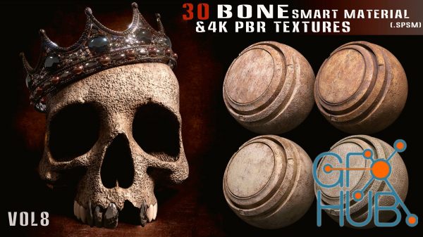 ArtStation – 30 Bone smart material + 4k PBR textures – Vol 8