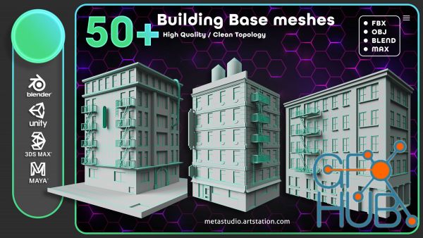 ArtStation – 50 Building Base Mesh