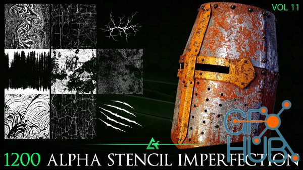 ArtStation – 1200 Practical Alpha Seamless and Tileable Stencil Imperfections (MEGA Pack) – Vol 11