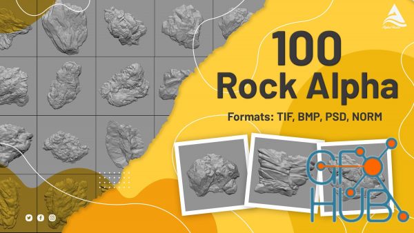ArtStation – 100 Rock Alpha