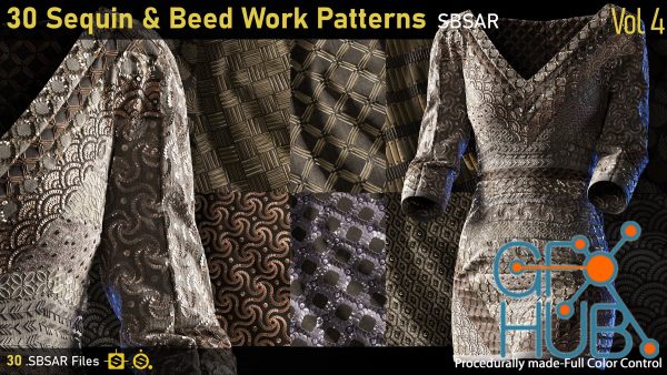 ArtStation – 30 Sequin & Beed Work patterns-Vol4-SBSAR