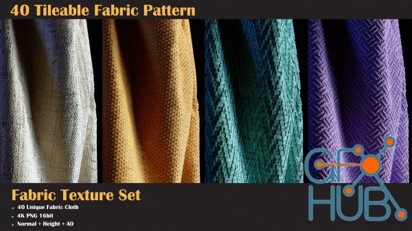 ArtStation – 40 Tileable Fabric Pattern