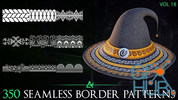 ArtStation – 350 Alpha Seamless Border Patterns (MEGA Pack) – Vol 18