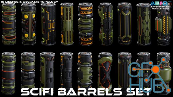 ArtStation – SciFi Barrels set