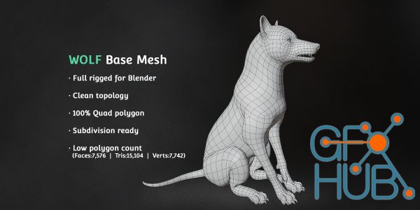 Blender Market – Wolf Base Mesh