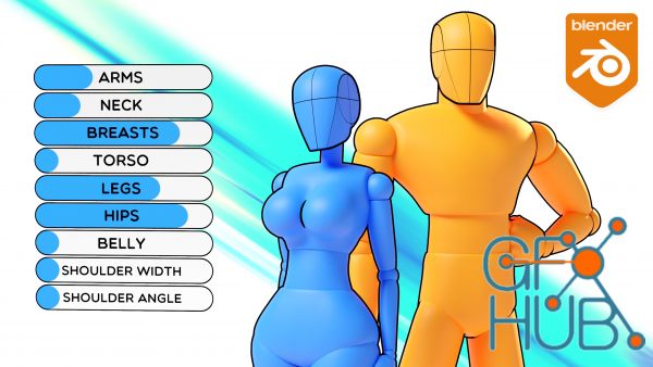 Gumroad – Adjustable Mannequin v1.1 – Blender 3.0