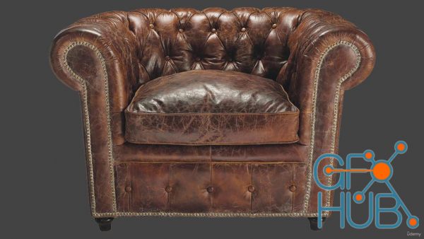 Udemy – Chesterfield Sofa Video Game Asset Prop Modeling Texturing