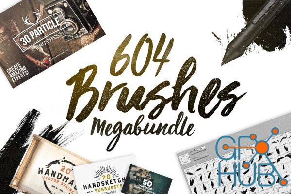 Creative Market – 604 Photoshop Brushes Megabundle