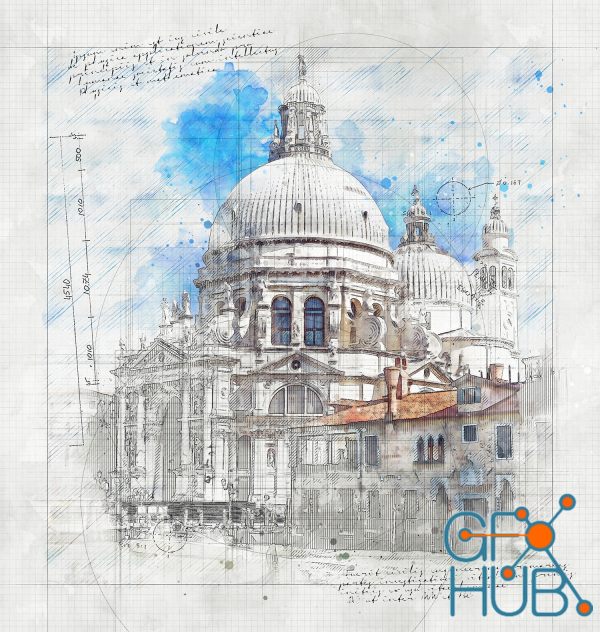 GraphicRiver – Animated Architecture Sketch and Blueprint Photoshop Action