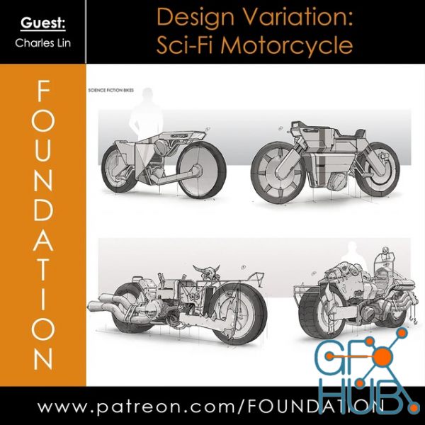 Gumroad – Foundation Patreon – Design Variation: Sci-fi Motorcycle with Charles Lin