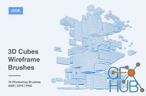 Envato – 3D Cubes Wireframe Brushes