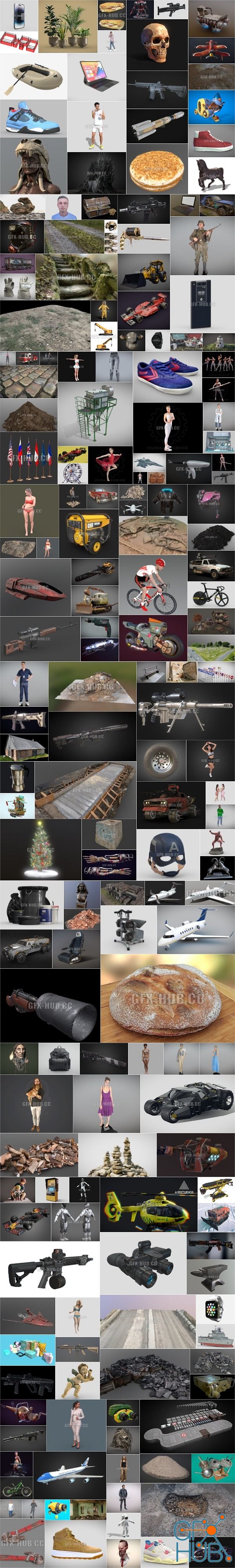 PBR Game 3D-Models Bundle 1 December 2022