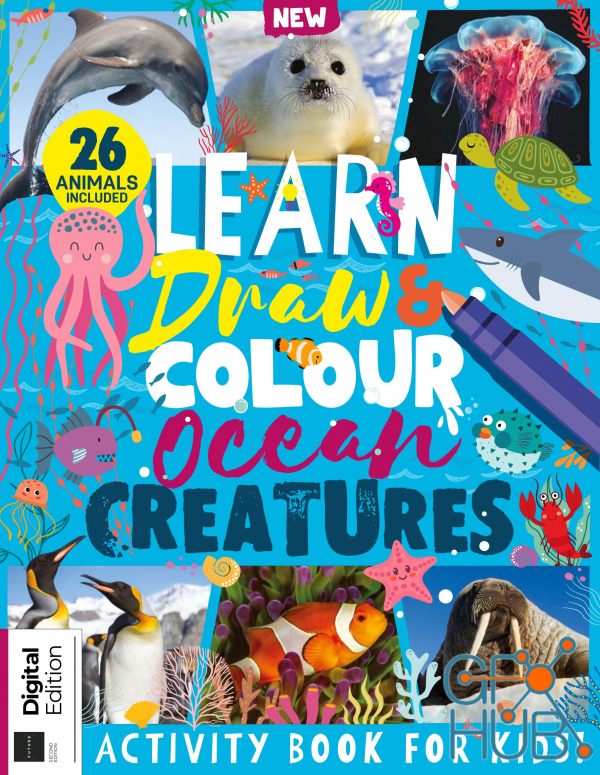 Learn Draw & Colour – Ocean Creatures – 2nd Edition, 2022 (True PDF)