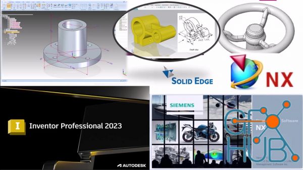 Udemy – Autodesk Inventor 2023 CAD + Solid Edge 2022 CAD + NX CAD