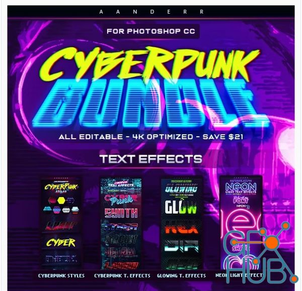 GraphicRiver – Cyberpunk Photoshop Effects Bundle