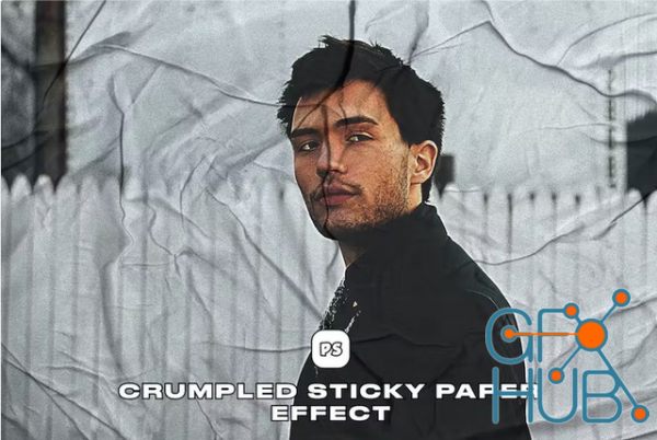 Crumpled Sticky Paper Effect (Photoshop Action)