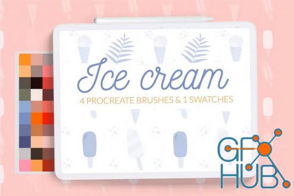Ice Cream Retro Pattern Brushes Procreate