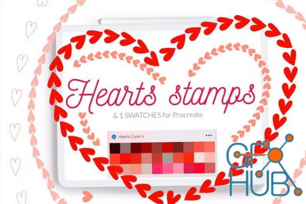 Hearts Stamps Procreate Valentine Brushes