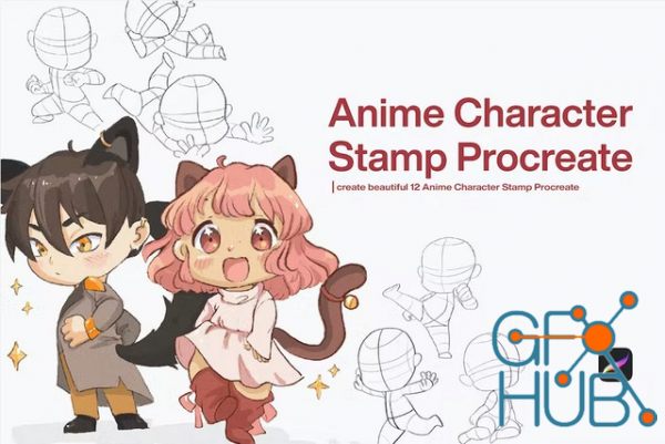 10 Anime Character Stamp Procreate