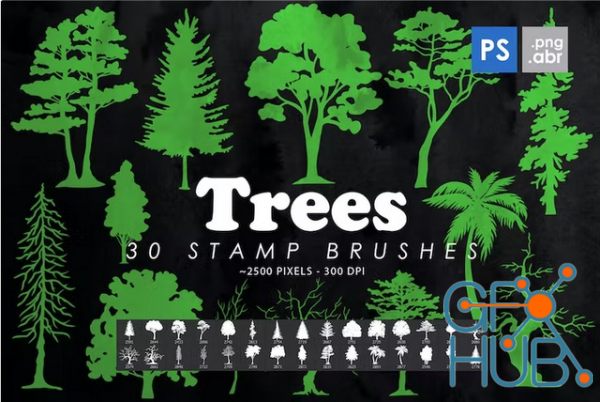 Envato – 30 Trees Photoshop Stamp Brushes