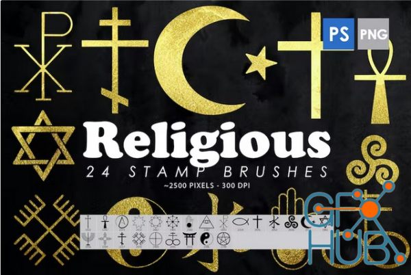 Envato – 24 Religious Symbols Photoshop Stamp Brushes