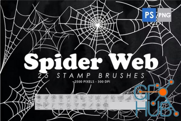 Envato – 25 Spider Web Photoshop Stamp Brushes