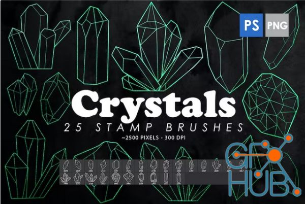 Envato – 25 Crystals Photoshop Stamp Brushes