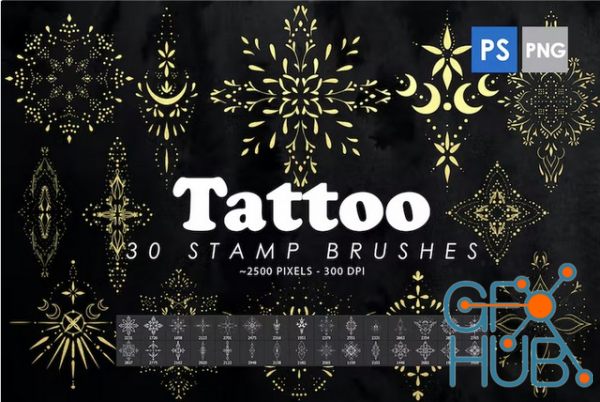 Envato – 30 Tattoo Ornament Photoshop Stamp Brushes